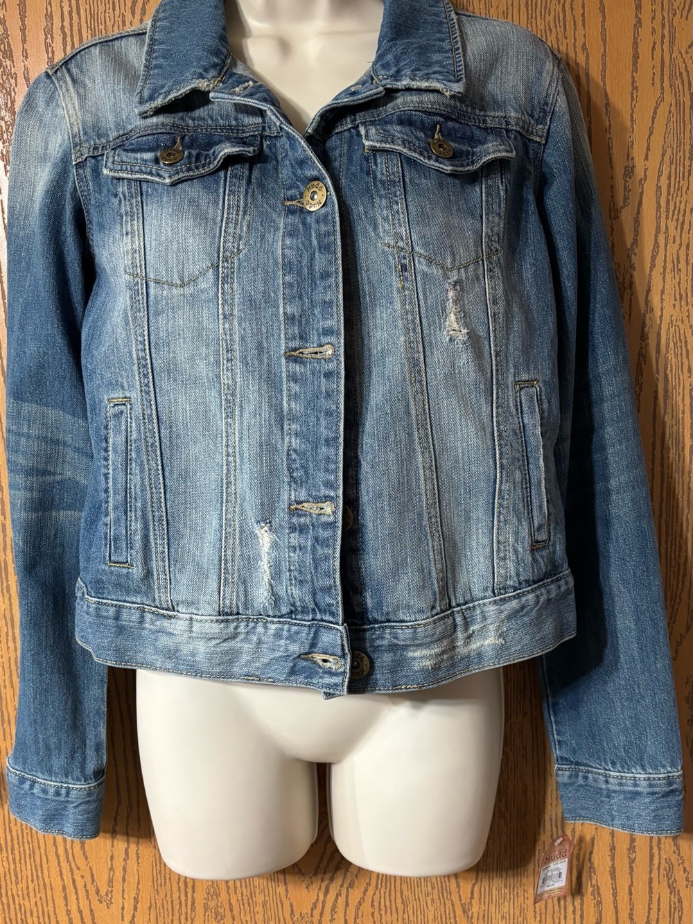 Mudd Light Blue Distressed Denim Jacket